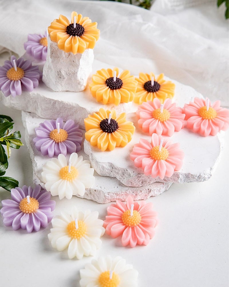 LPUSA Colored Candles Chamomile Floating Candles Large 2" Scented Romantic Tealight Candles for Cylinder Vases,Centerpieces at Wedding,Party,Pool,Holidays,12 Pack - Image 1